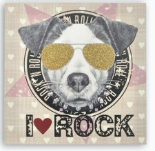 Tableau cadre toile chien - tableau, rock