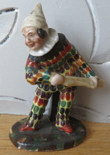 Petite rare Figurine Arlequin faïence ancienne Italie comedia dell ' arte