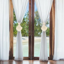 2pcs Coton Corte rideau en