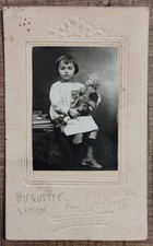 CDV Fillette et sa Poupée BÉDORT Bruxelles. Photo Ancienne enfant jouet