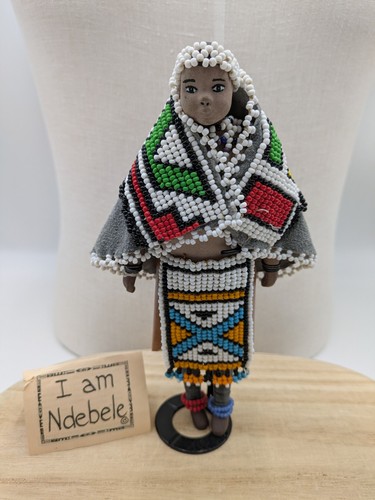 Handmade ndebele beaded doll - beaded,