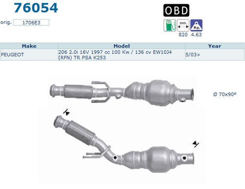Pot catalytique peugeot 206 - peugeot,