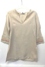 Tunique IRENE VAN RYB, écrue, brodée, Taille 36, TBE