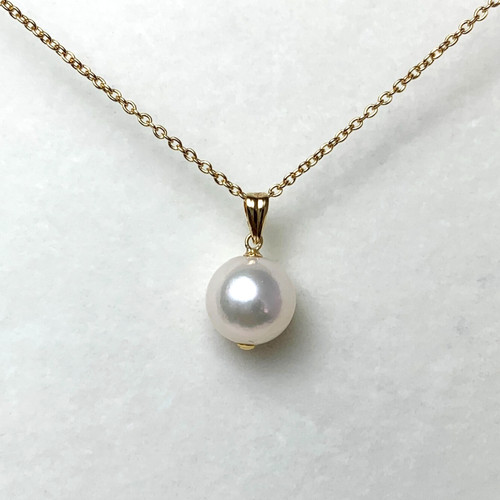 Pendentif rond perles akoya - rond, en