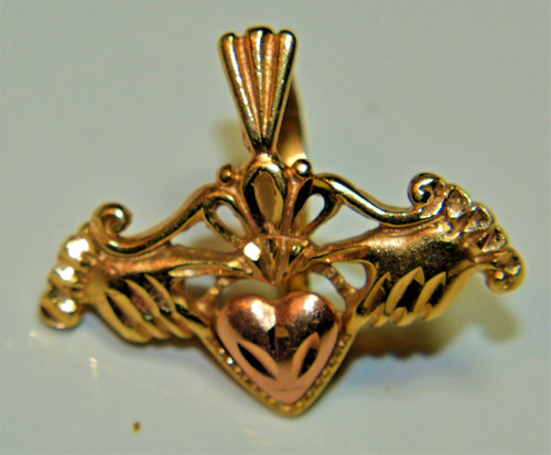 Solide 14k jaune claddagh - 14k,