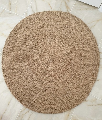 Tapis rond jute tressé - , beige