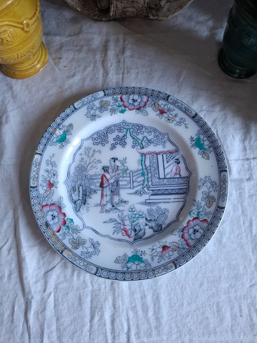 Ancien plat service - 1, decor