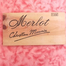 Plaque bois caisse a vin - de,