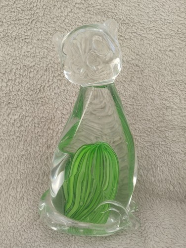 Chat verre murano vert - verre,