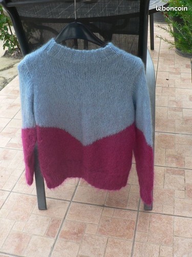 Pull mohair tricot fait - pull,