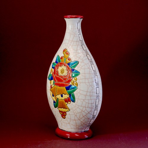 Longwy art déco vase gourde - longwy,