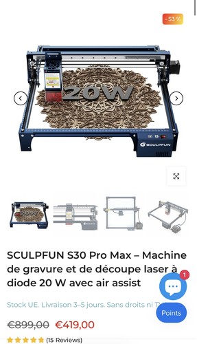 Sculpfun s30 pro max 20w - s30,
