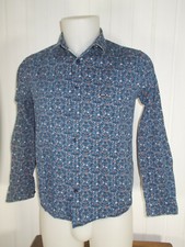 Chemise courte coton bleu