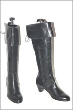 DONNA Bottes Revers Cuir Noir Doublées Cuir T 37 TBE