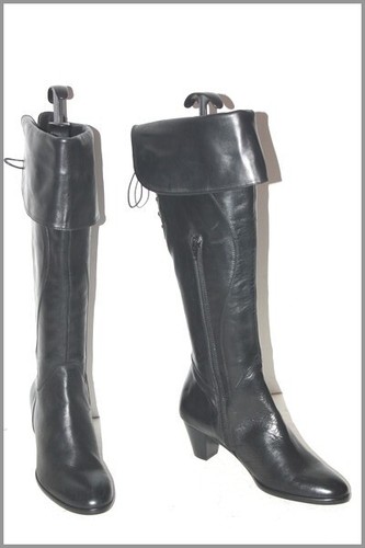Donna bottes revers cuir - donna, noir