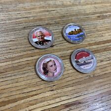 Lot de 4 pièces de 2 euros couleur Monaco : Grace Kelly, Rainier III, Palais,...