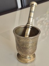 Mortier En Bronze Doré