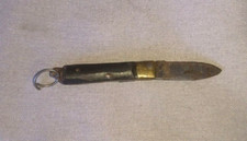 ANCIEN PETIT MINI COUTEAU PLIANT PORTE CLEF 1950 manche: bois