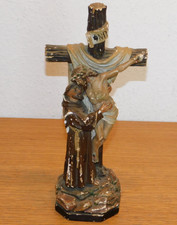 ancien STATUE croix en PLATRE