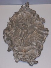 -VIDE POCHE ART NOUVEAU ETAIN SILPHIDE LA VAGUE Signé A MILLIOT JUS de GRENIER