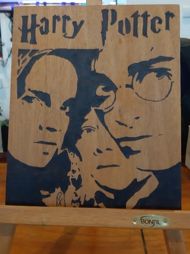 Tableau bois pyrogravure - tableau, en
