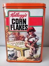 Boite ancienne Vintage Kellogg's Corn Flakes 1987 en tôle métal 