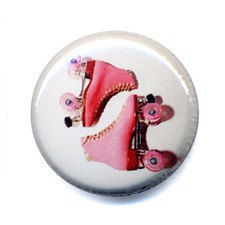 Badge PINK ROLLER Skate patins