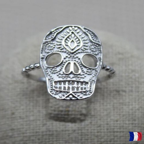 Bague argent 925 tête mort - argent,