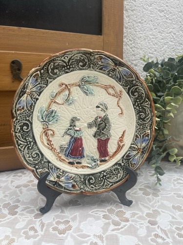 Ancienne assiette barbotine - ancienne,