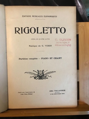 Verdi rigoletto partition - verdi,