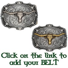 Longhorn Buffalo Métal Boucle