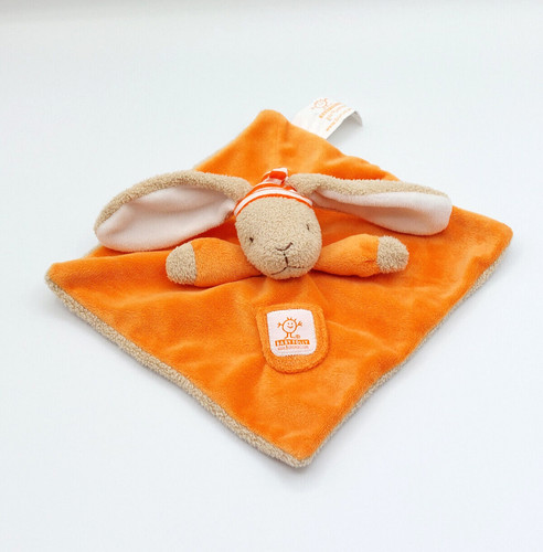 Doudou plat lapin beige - , orange