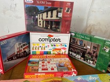 Lot jeux éducatifs compter mots croisés puzzles Nathan et autres