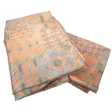 PAIRE DE DOUBLE RIDEAUX DECOR GEOMETRIE 1M50 X 1M80