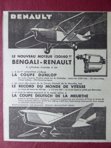 1934 pub caudron renault - pub,