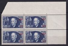 FRANCE TIMBRES POSTE CLEMENT ADER N 493 ** BLOC DE QUATRE BORD DE FEUILLE RRR