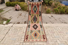 Tapis Turc 33''x108'' Oriental Vintage Runner Corridor 2x9 Taille Couloir Kilim
