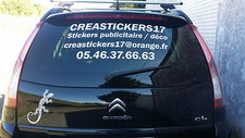 Sticker publicitaire pour véhicule pro "4 lignes" lettrage pour vitre, panneau..