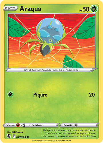 Carte pokémon araqua 019 264 - carte, 019/264