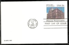 US SC # UX97 Old Post Office St Louis , Missouri FDC. No Cachet