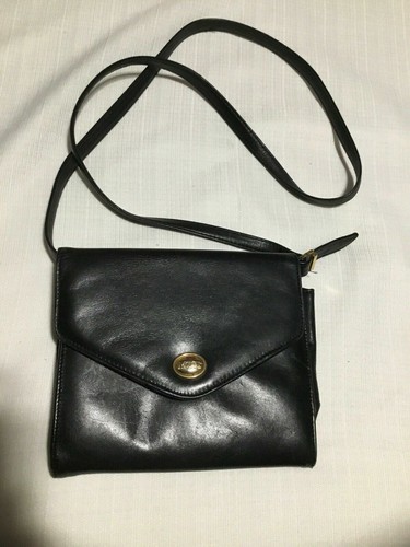 Monet black leather crossbody - monet,