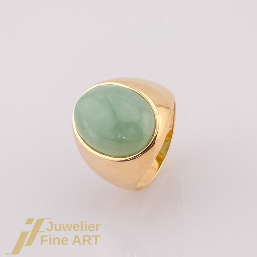 Bague jade fait main or - -,