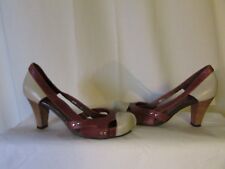 escarpins COULEUR POURPRE cuir marron/gris clair 37