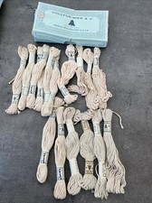 Lot 16 Echevettes Retors A Broder Beige Rose Dmc Dollfus Couture Vintage