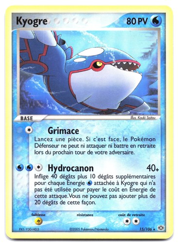Carte pokémon kyogre - carte,