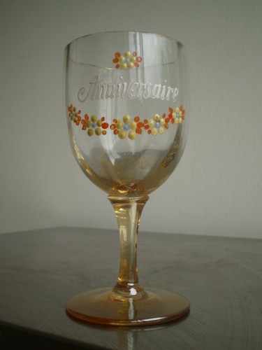 Verre emaille ancien - verre,