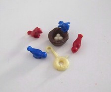 PLAYMOBIL (X315) FORET - Lot de 2 Oiseaux Moineaux avec Nid Marron