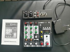 table mixage 4 canaux, 2 prises d'entrée MIC LIN, TRS ET XLR 2 EN 1 , USB port,