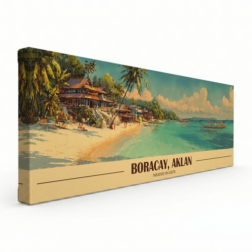 Toile panoramique plage - toile,