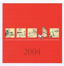 TINTIN / Hergé  Carte de Voeux 2004   75 ans d'aventures, vernis sélectif